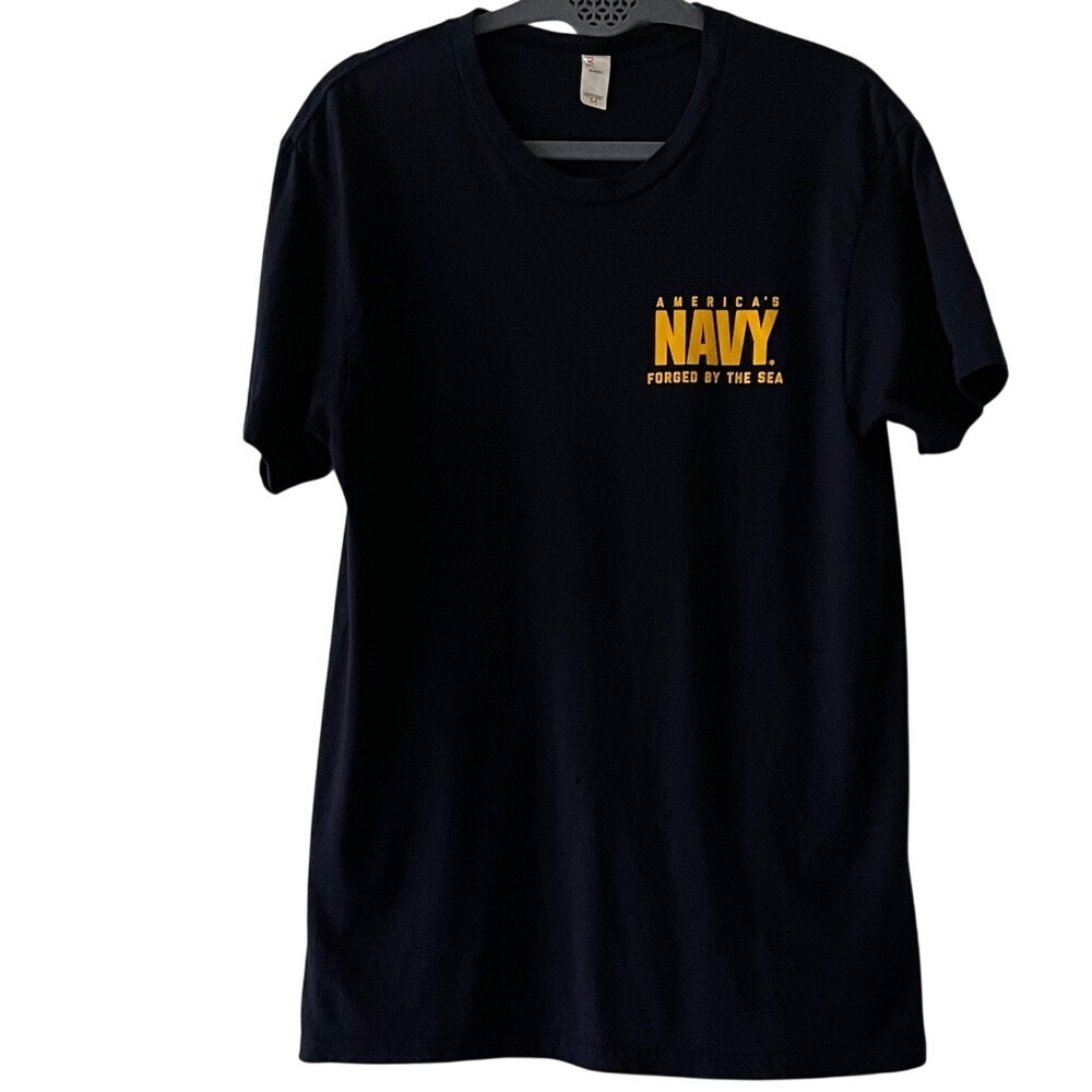 Bayside America's NAVY Navy Blue‎ Graphic Tee Medium